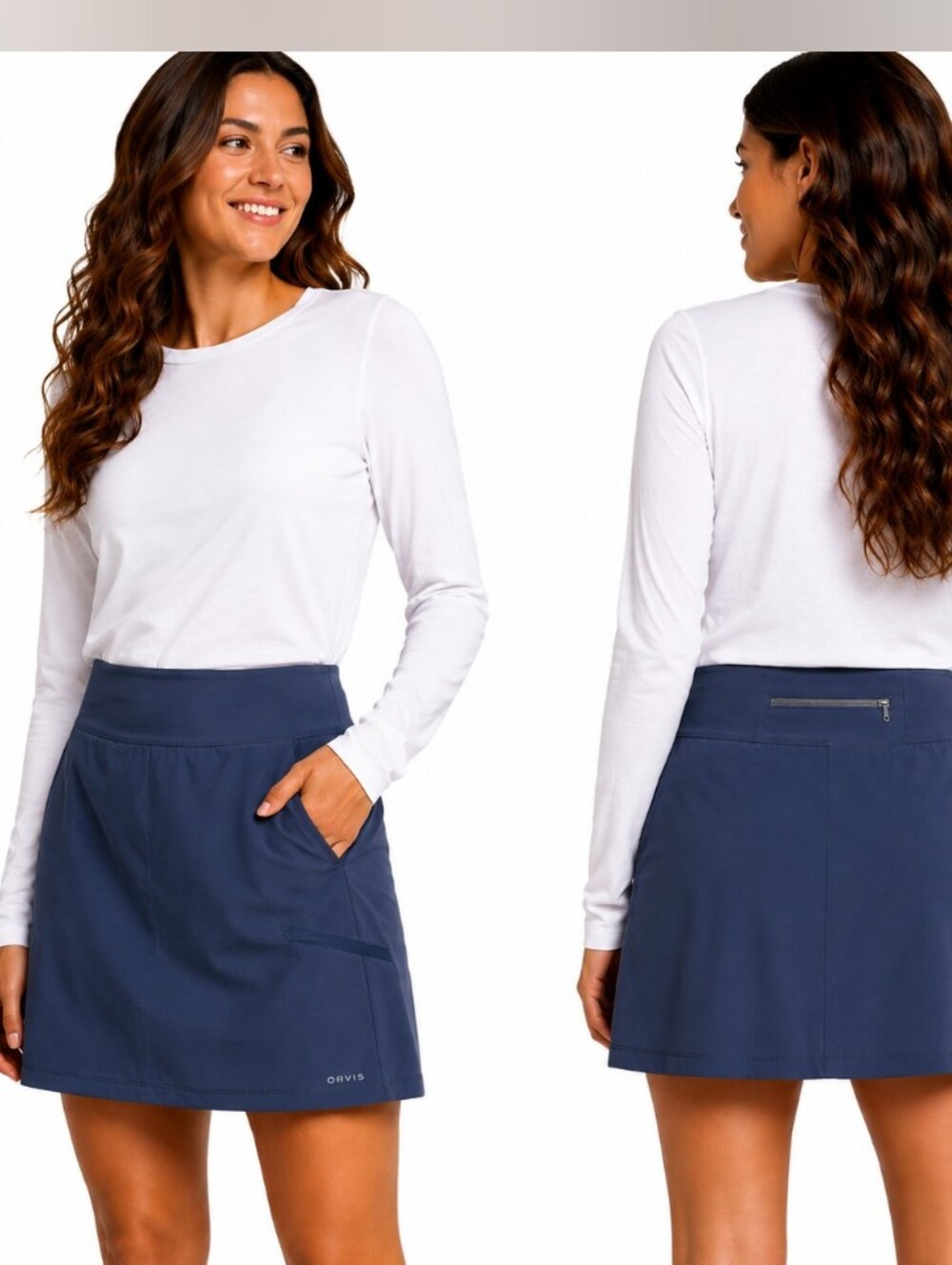 Orvis Skort Slosh Women's Zip Pocket Rear Yoke Inner Layer Short Size Large - Picture 4 of 4